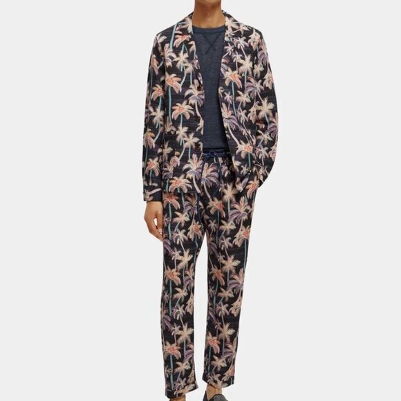 SCOTCH SODA DECONSTRUCTED PALM SPRINGS LINEN NAVY BLAZER JACKET M $318 Coastal